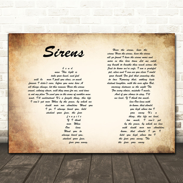 Pearl Jam Sirens Man Lady Couple Song Lyric Print