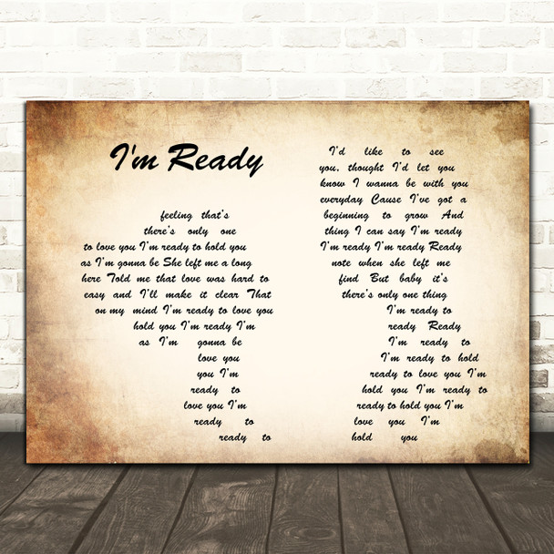 Bryan Adams I'm Ready Man Lady Couple Song Lyric Quote Print