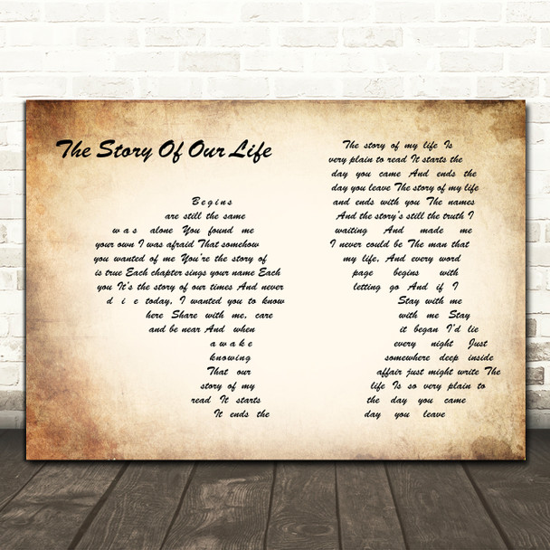 Neil Diamond The Story Of My Life Man Lady Couple Song Lyric Music Art Print
