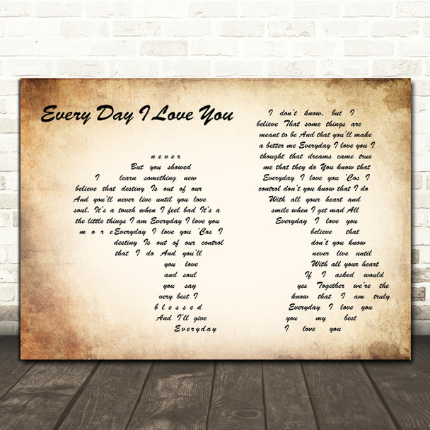 Boyzone Every Day I Love You Man Lady Couple Song Lyric Music Art Print