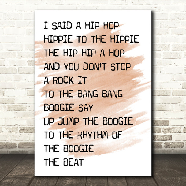Watercolour Rappers Delight White & Black I Said Hip Hop Song Lyric Quote Print