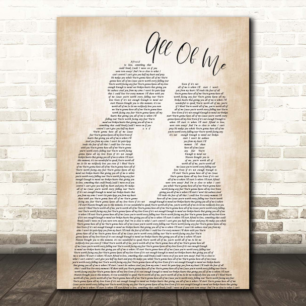 Matt Hammitt All Of Me Man Lady Bride Groom Wedding Song Lyric Print