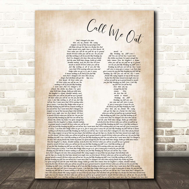 Sea Girls Call Me Out Man Lady Bride Groom Wedding Song Lyric Print