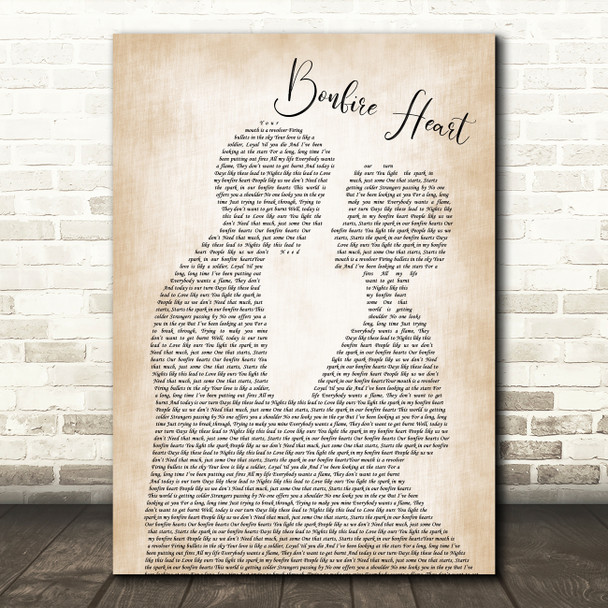 James Blunt Bonfire Heart Man Lady Bride Groom Wedding Song Lyric Quote Print