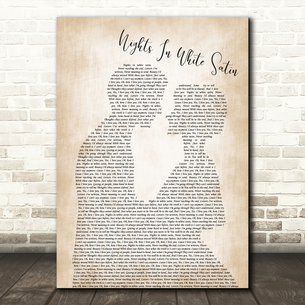 Moody Blues Nights In White Satin Man Lady Bride Groom Wedding Song Lyric Print
