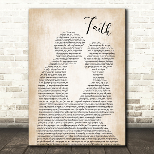 George Michael Faith Man Lady Bride Groom Wedding Song Lyric Quote Print