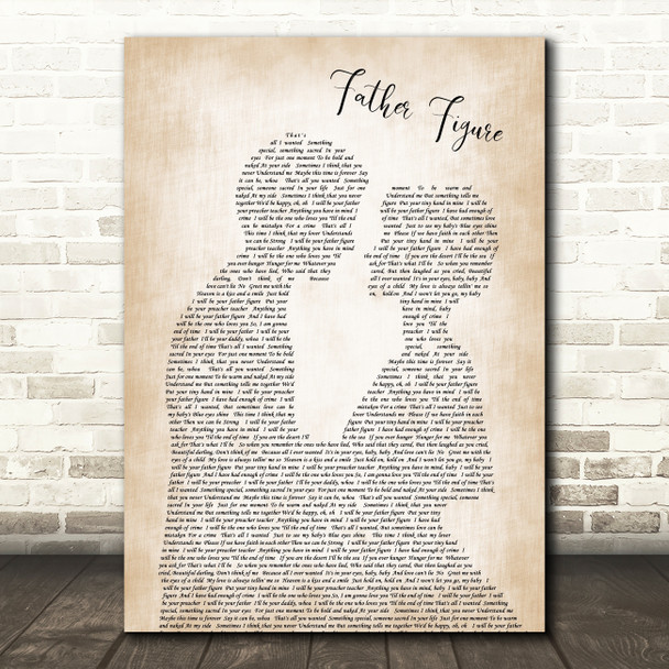 George Michael Father Figure Man Lady Bride Groom Wedding Song Lyric Quote Print