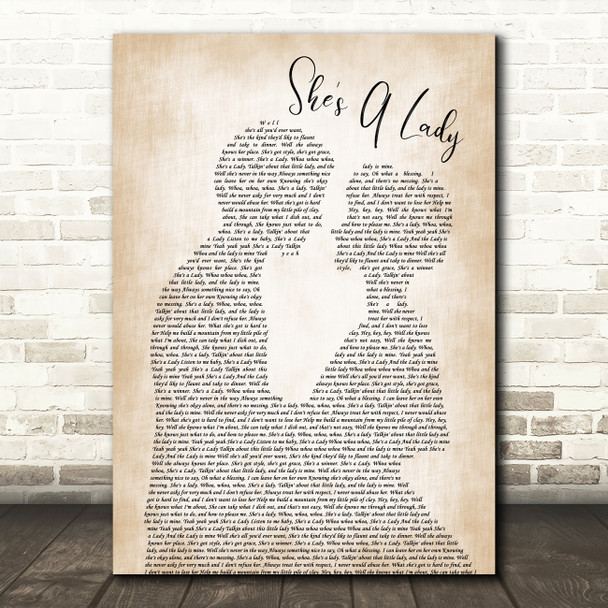 Tom Jones She's A Lady Man Lady Bride Groom Wedding Song Lyric Quote Print