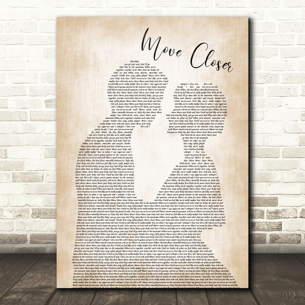 Phyllis Nelson Move Closer Man Lady Bride Groom Wedding Song Lyric Quote Print