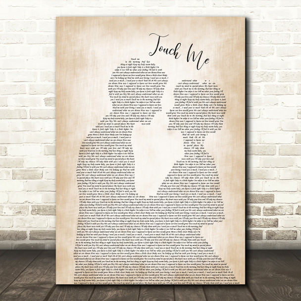 Dj Rui Da Silva Touch Me Man Lady Bride Groom Wedding Song Lyric Print