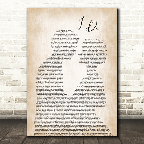 Morgan Evans I Do Man Lady Bride Groom Wedding Song Lyric Print