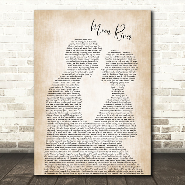Henry Mancini Moon river Man Lady Bride Groom Wedding Song Lyric Print