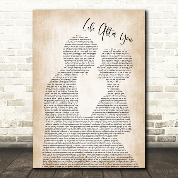 Daughtry Life After You Song Lyric Man Lady Bride Groom Wedding Print