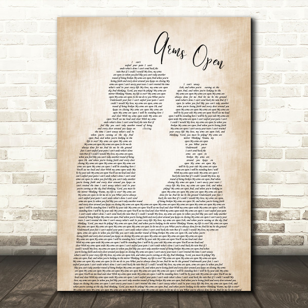 The Script Arms Open Song Lyric Man Lady Bride Groom Wedding Print