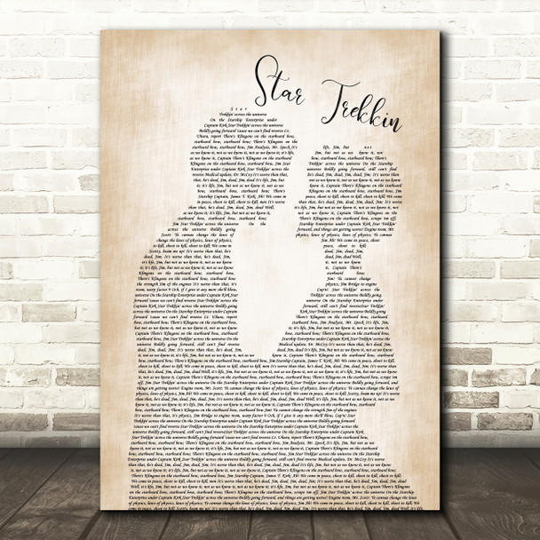 The Firm Star Trekkin Man Lady Bride Groom Wedding Song Lyric Music Art Print