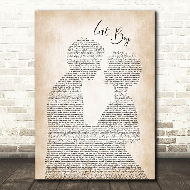 Ruth B Lost Boy Man Lady Bride Groom Wedding Song Lyric Quote Music Print
