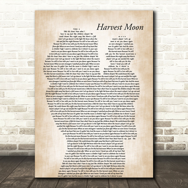 Neil Young Harvest Moon Mother & Baby Song Lyric Music Art Print
