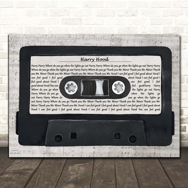 Phish Harry Hood Music Script Cassette Tape Song Lyric Print