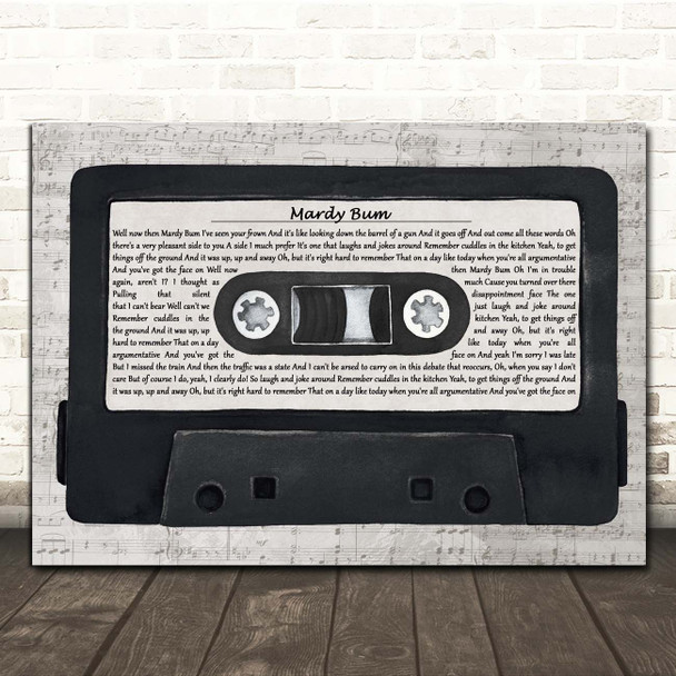 Arctic Monkeys Mardy Bum Music Script Cassette Tape Song Lyric Print