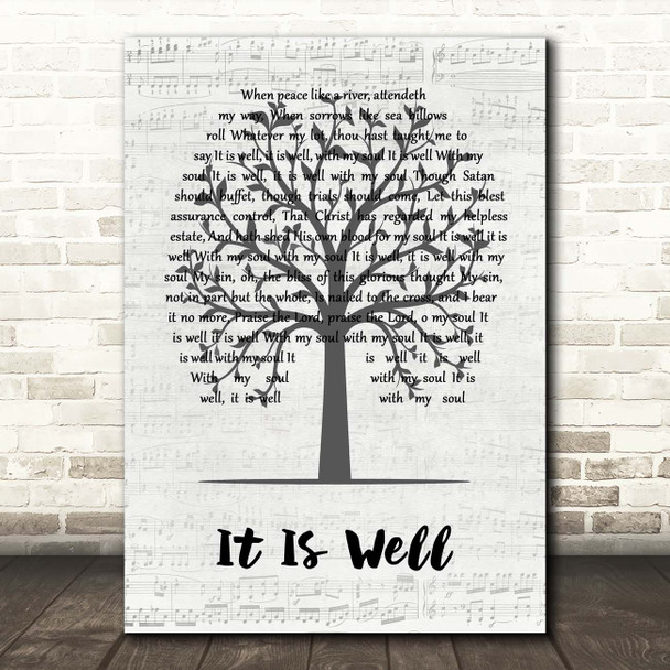 Kutless It Is Well Music Script Tree Song Lyric Print