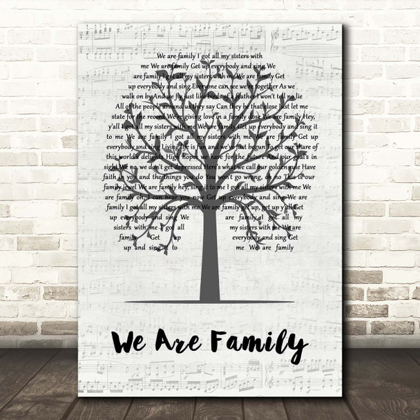 Sister Sledge We Are Family Music Script Tree Song Lyric Print