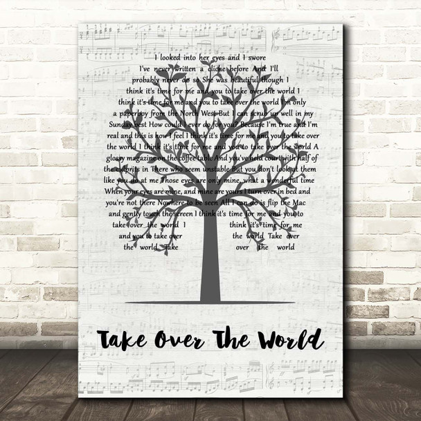 The Courteeners Take Over The World Music Script Tree Song Lyric Print