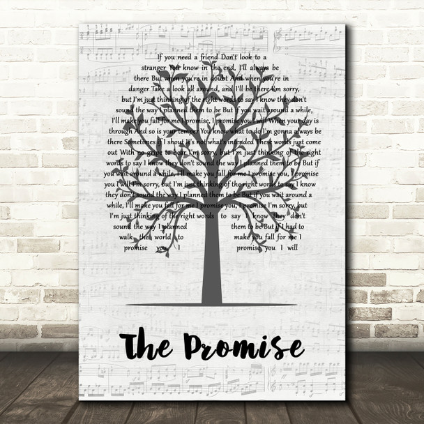 Sturgill Simpson The Promise Music Script Tree Song Lyric Wall Art Print