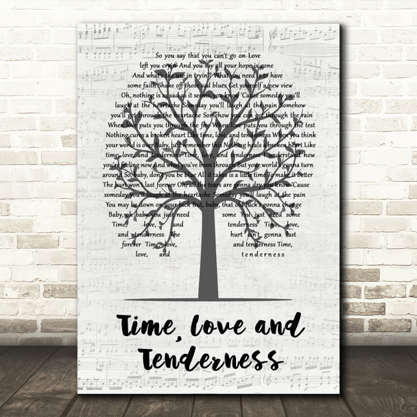 Michael Bolton Time, Love and Tenderness Music Script Tree Song Lyric Music Art Print