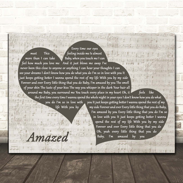 Lonestar Amazed Landscape Music Script Two Hearts Song Lyric Print
