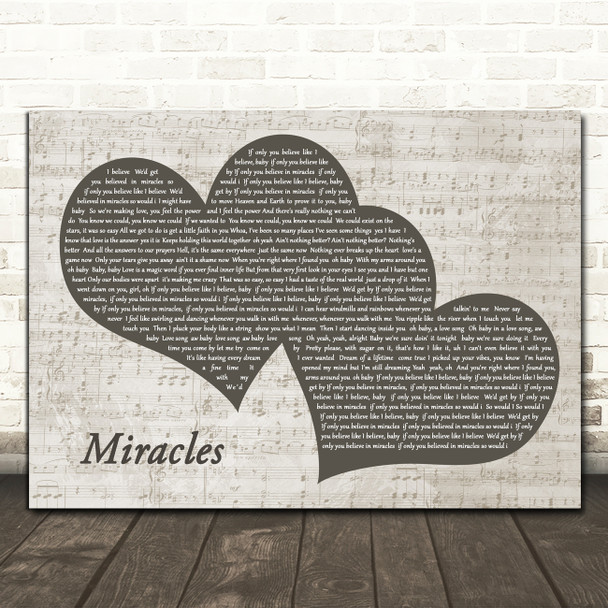 Jefferson Starship Miracles Landscape Music Script Two Hearts Song Lyric Music Art Print