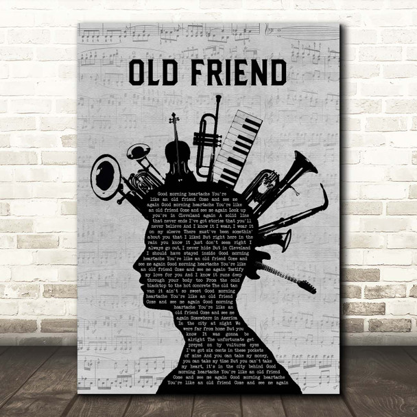 Rancid Old Friend Musical Instrument Mohawk Song Lyric Print