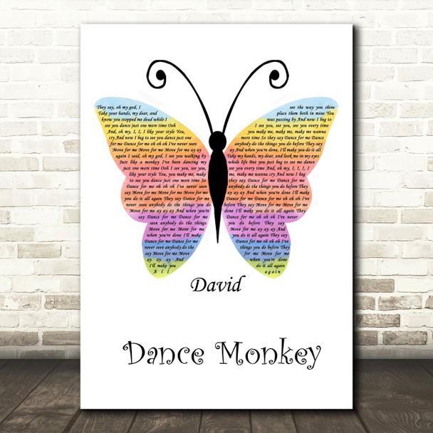 Tones And I Dance Monkey Rainbow Butterfly Song Lyric Wall Art Print