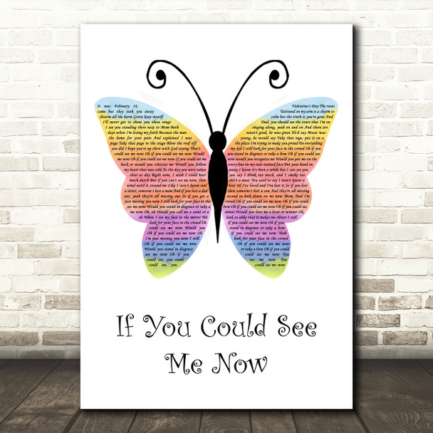 The Script If You Could See Me Now Rainbow Butterfly Song Lyric Music Art Print
