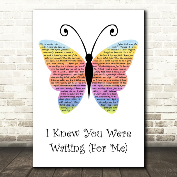George Michael I Knew You Were Waiting (For Me) Rainbow Butterfly Song Lyric Music Art Print