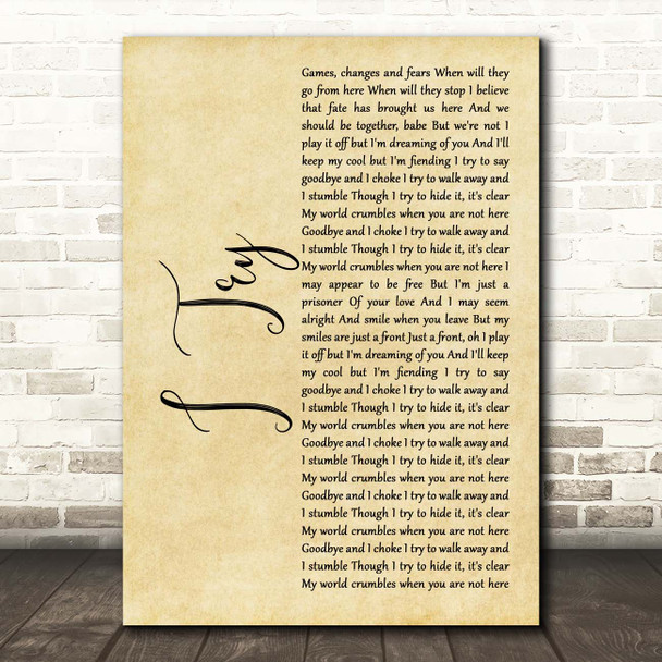 Macy Gray I Try Rustic Script Song Lyric Print