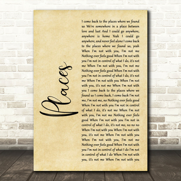 Martin Solveig Places Rustic Script Song Lyric Quote Print