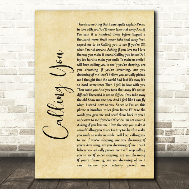 Blue October Calling You Rustic Script Song Lyric Quote Print