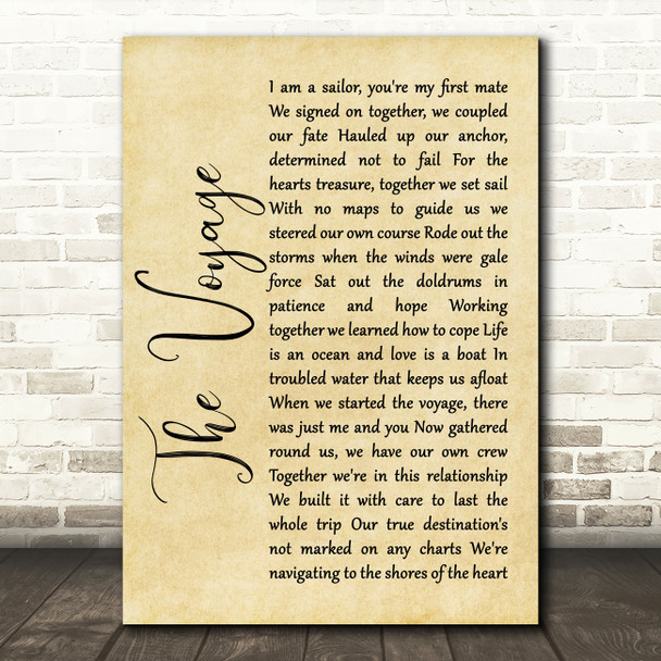 Christy Moore The Voyage Rustic Script Song Lyric Quote Print