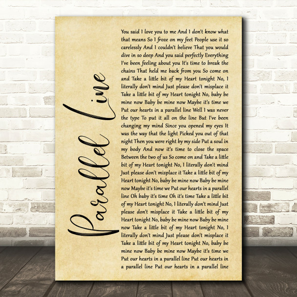 Keith Urban Parallel Line Rustic Script Song Lyric Quote Print
