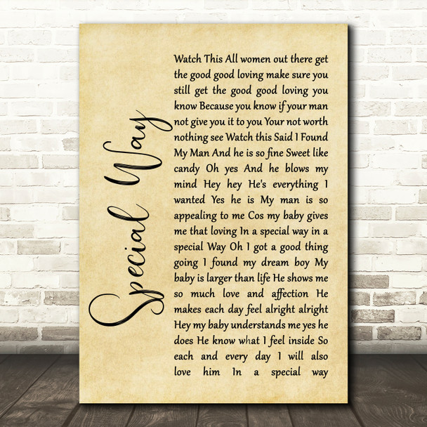 Sylvia Teller Special Way Rustic Script Song Lyric Quote Print