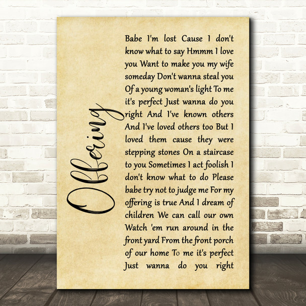 The Avett Brothers Offering Rustic Script Song Lyric Quote Print