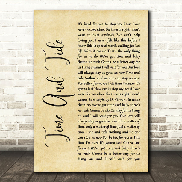 Basia Time And Tide Rustic Script Song Lyric Print