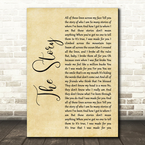 Brandi Carlile The Story Rustic Script Song Lyric Print