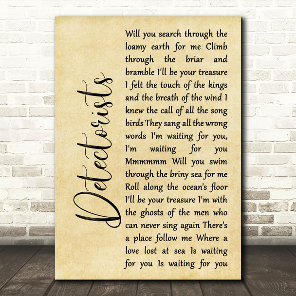 Johnny Flynn Detectorists Rustic Script Song Lyric Print