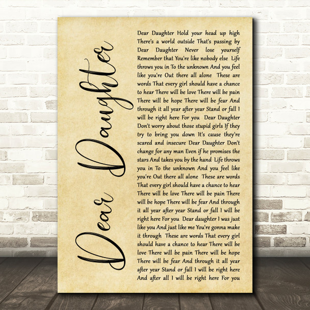 Halestorm Dear Daughter Rustic Script Song Lyric Quote Print
