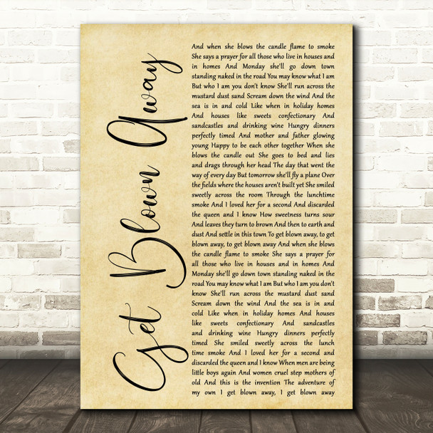 Ocean Colour Scene Get Blown Away Rustic Script Song Lyric Quote Print
