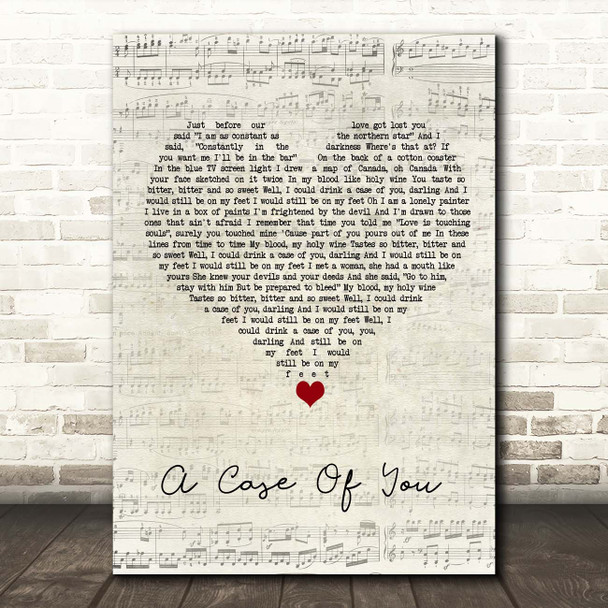 Tori Amos A Case Of You Script Heart Song Lyric Print