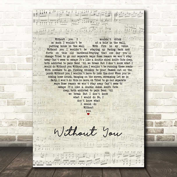 McAlmont & Butler Yes Script Heart Song Lyric Print