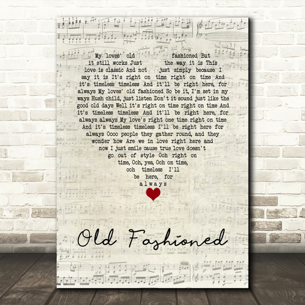 Cee Lo Green Old Fashioned Script Heart Song Lyric Wall Art Print