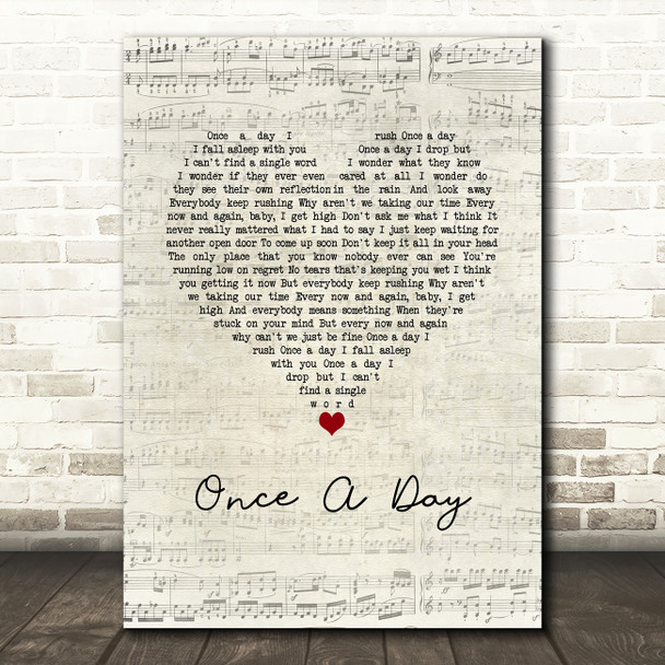 Mac Miller Once A Day Script Heart Song Lyric Wall Art Print